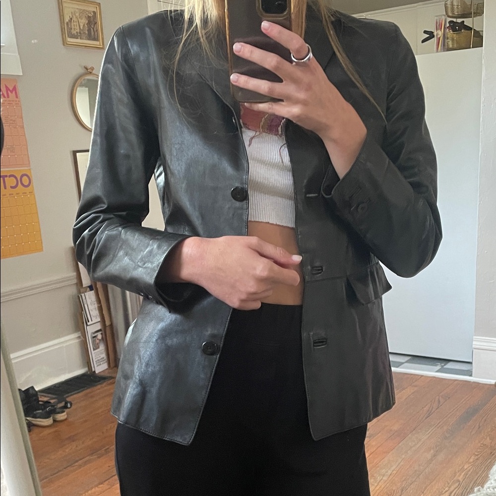 GAP Women's Black Leather Jacket
